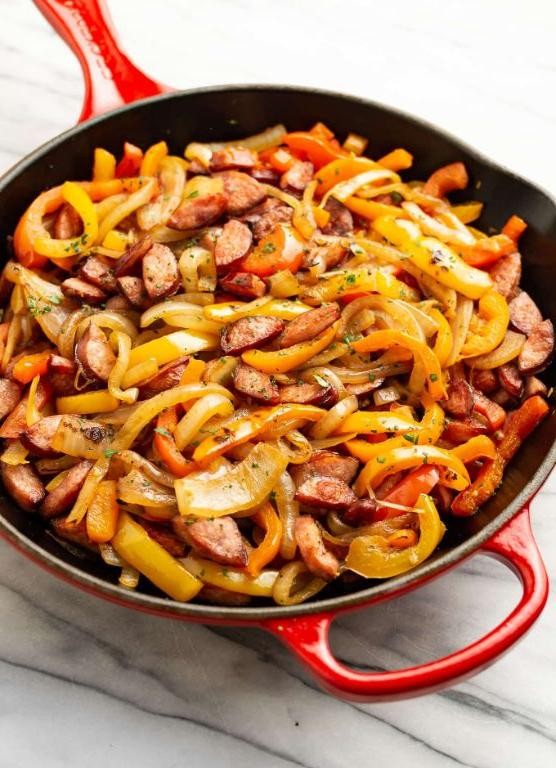 Llama Sausage and Pepper Skillet