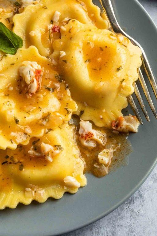 Lobster and Crab Stuffed Paccheri in White Wine Sauce