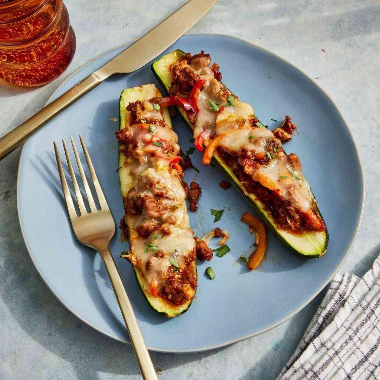 Low-Carb Ground Turkey Zucchini Boats