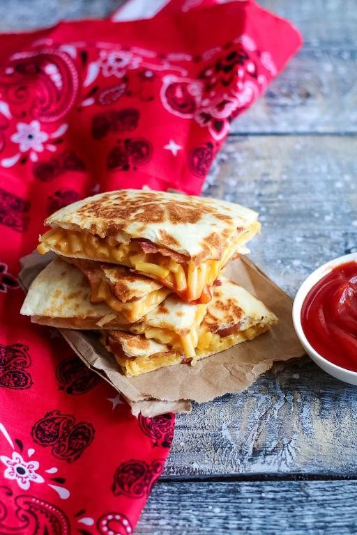 Mac and Cheese Quesadillas with Salsa