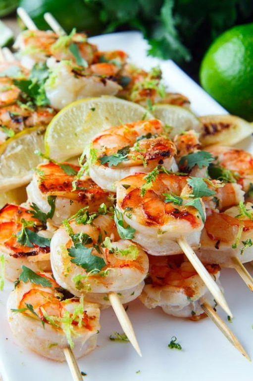 Mandarin Cilantro Lime Shrimp Skewers