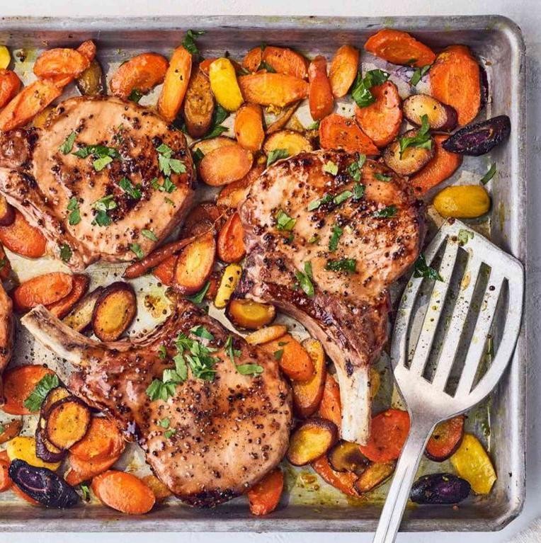 Maple Dijon One Pan Pork Chops