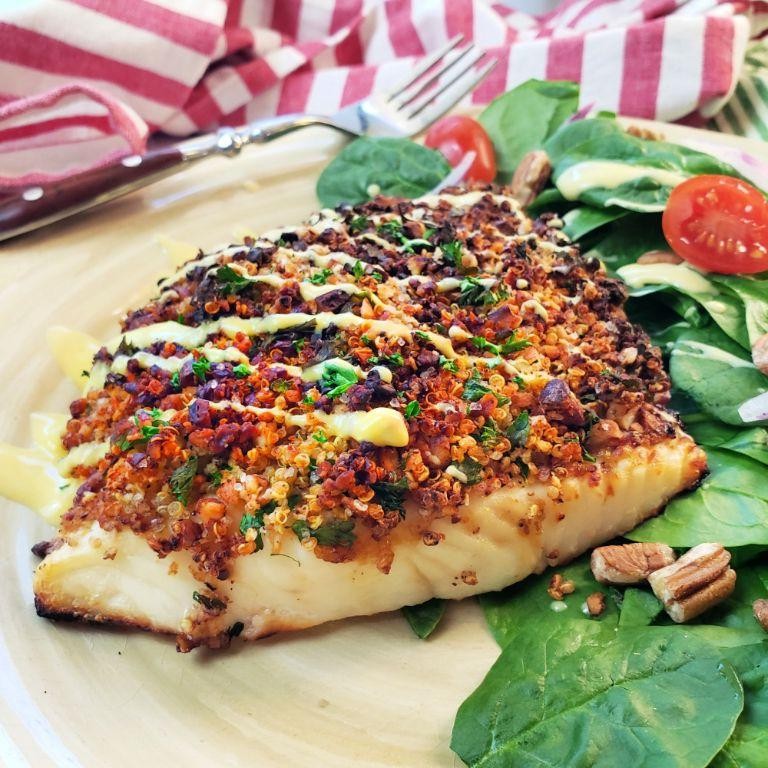 Maple Glazed Air Fryer Halibut