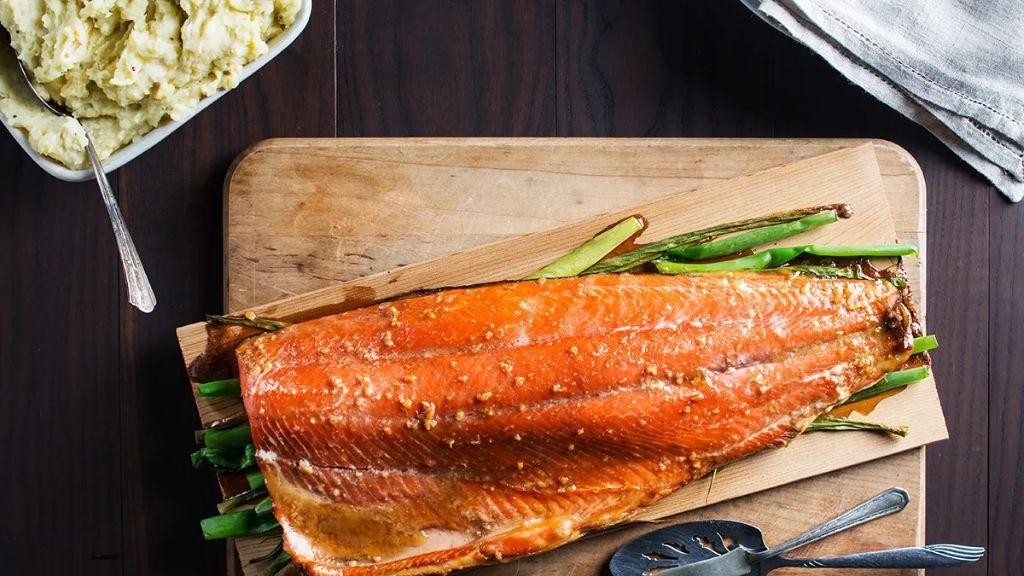 Maple Glazed Cedar Plank Salmon