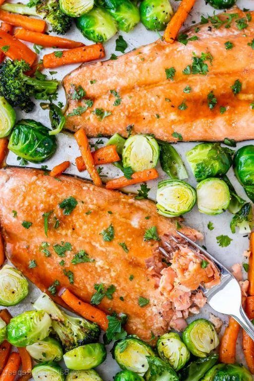 Maple Glazed Keta Salmon with Roasted Vegetables