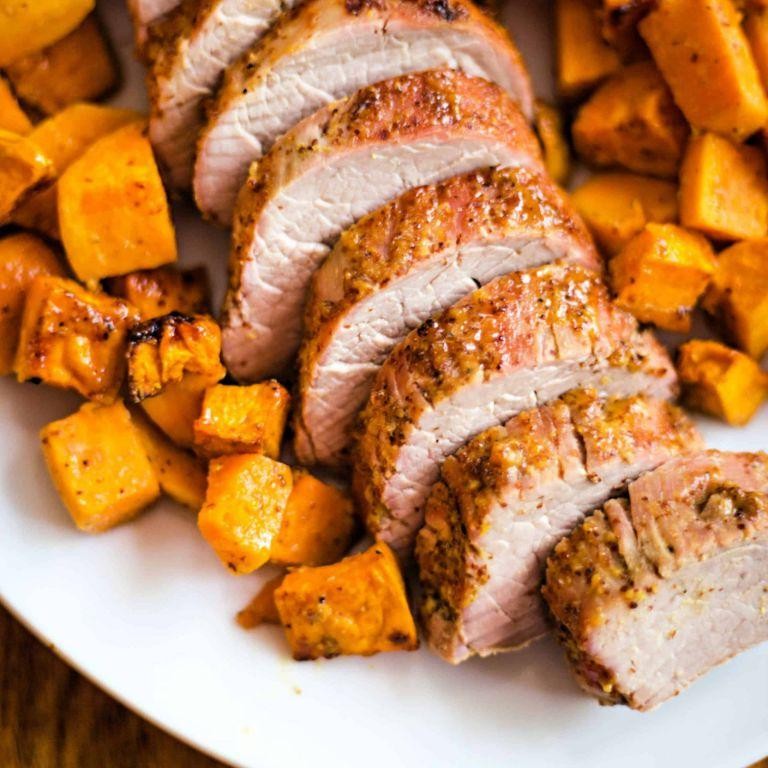Maple Glazed Pork Loin with Sweet Potatoes