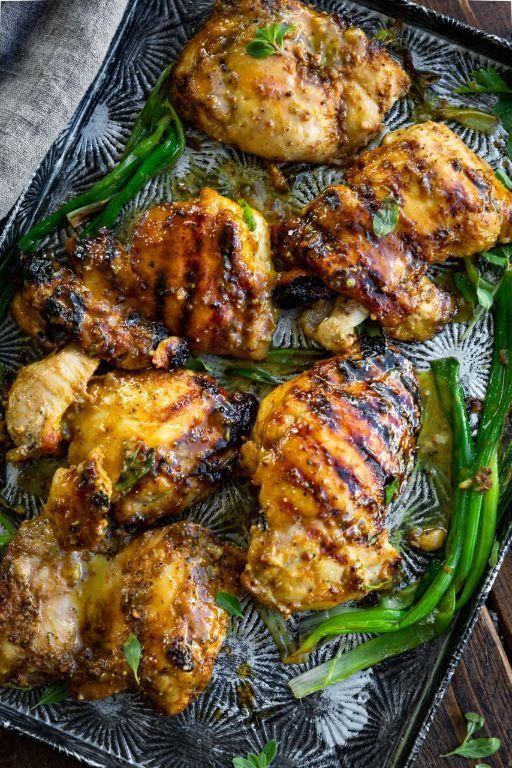 Maple Mustard BBQ Chicken Thighs