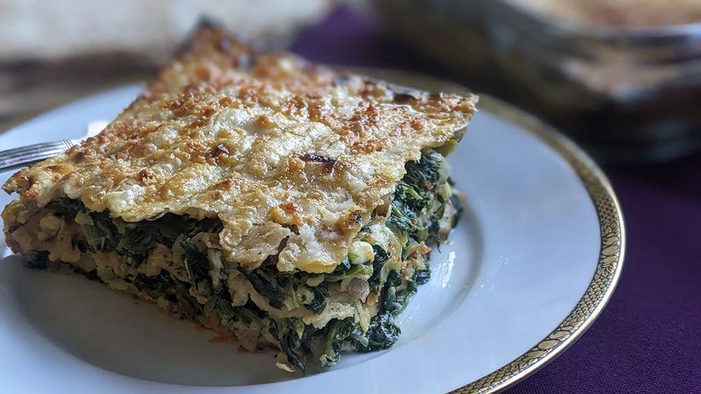 Matzah Spanakopita with Feta