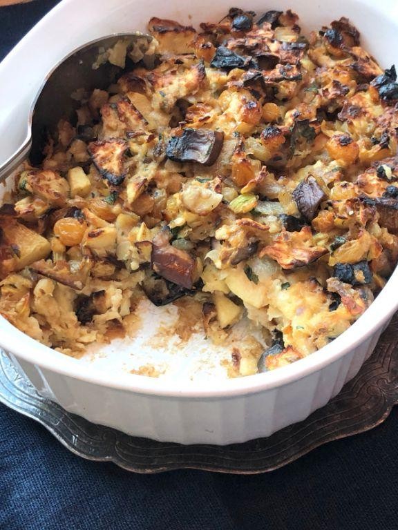 Matzah Stuffing with Herbs and Mushrooms