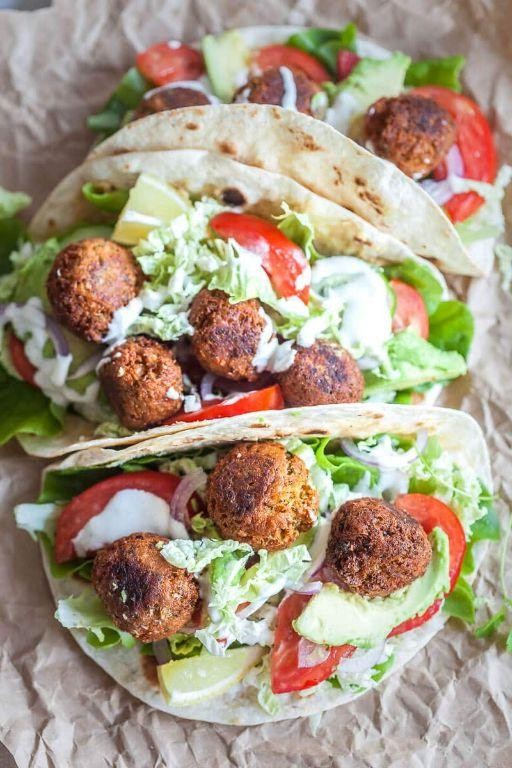 Mediterranean Cabbage Wraps with Hummus and Falafel