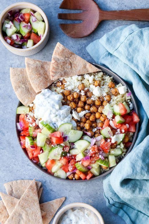 Mediterranean Feta and Chickpea Bowl