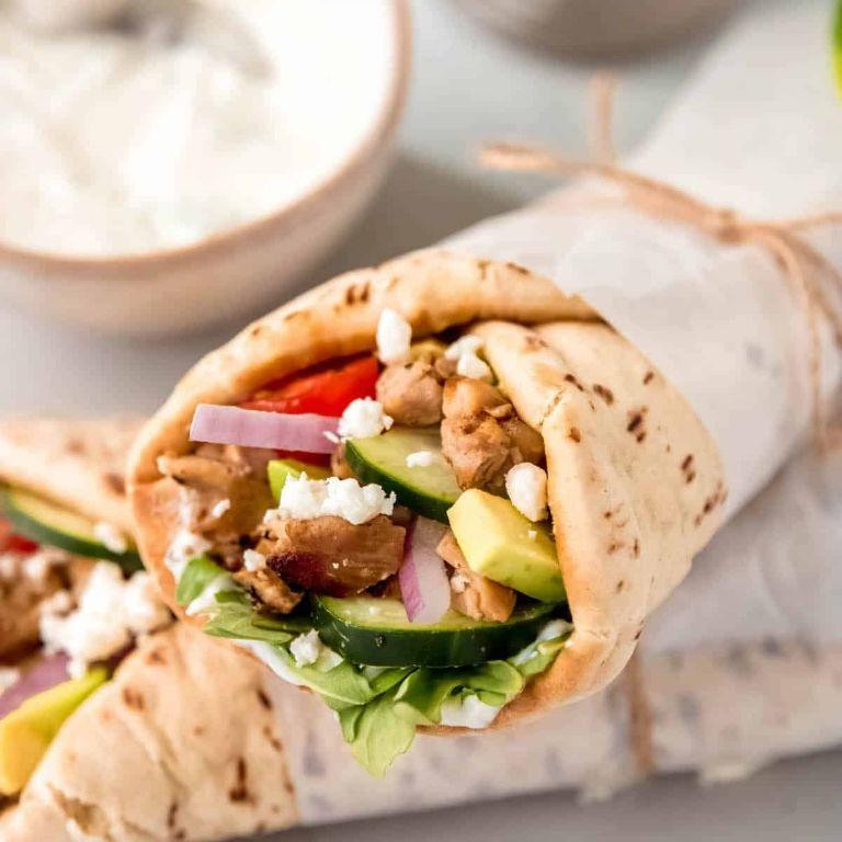 Mediterranean Grilled Chicken Pita Wraps