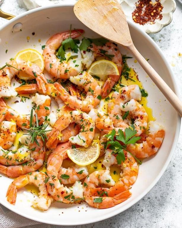 Mediterranean Olive Oil and Herb Boiled Shrimp