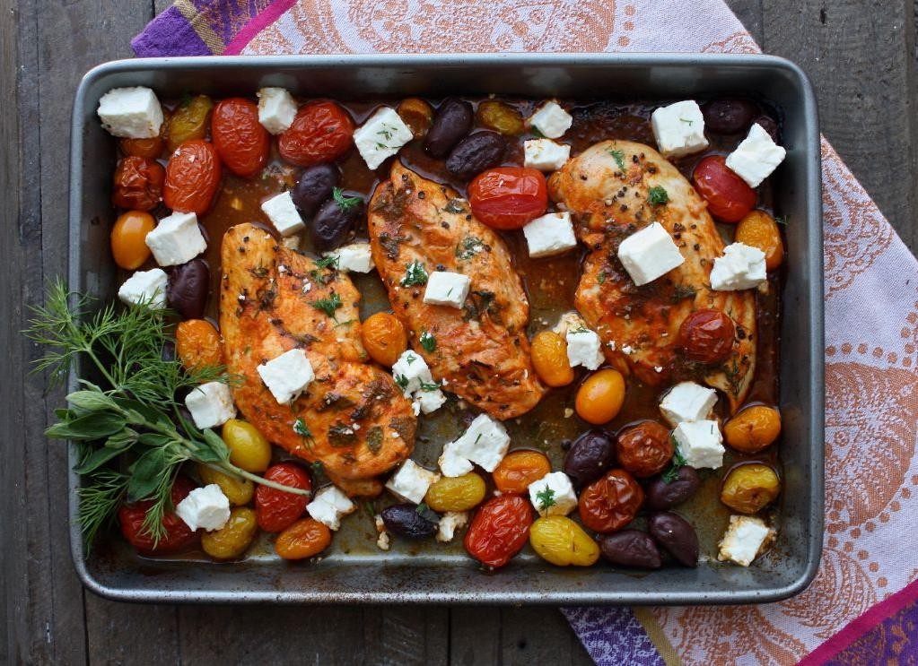 Mediterranean Olive and Feta Chicken Bake