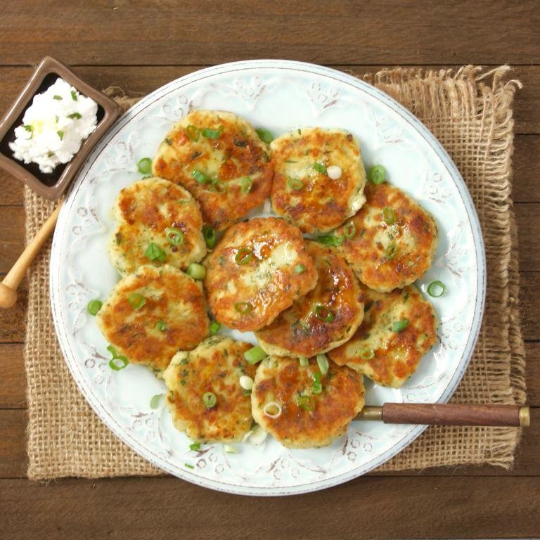 Mediterranean Potato Cakes with Tzatziki