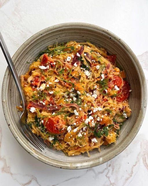 Mediterranean Spaghetti Squash Casserole with Feta