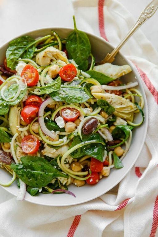 Mediterranean Zucchini Pasta with Feta