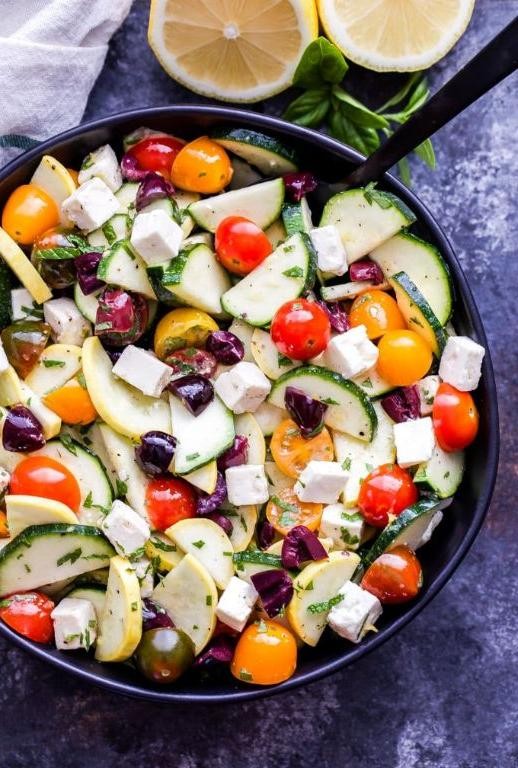 Mediterranean Zucchini Salad with Feta