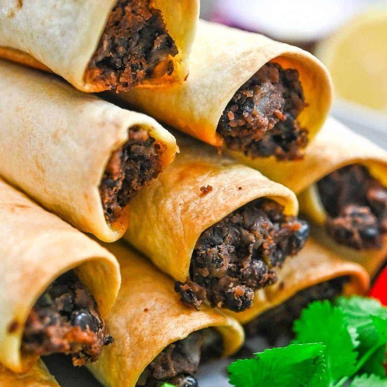 Mexican Black Bean and Corn Taquitos