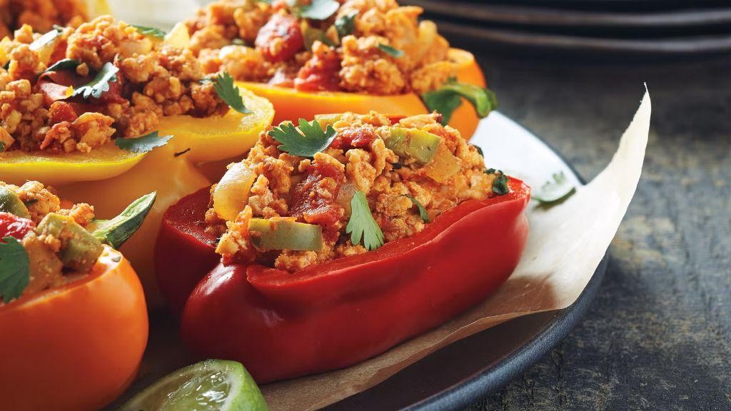 Mexican Grilled Chicken Stuffed Peppers