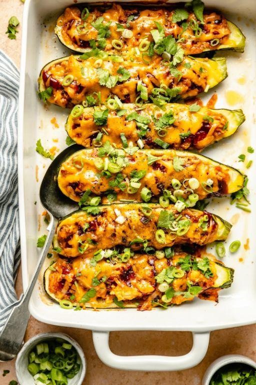 Mexican Grilled Chicken Stuffed Zucchini