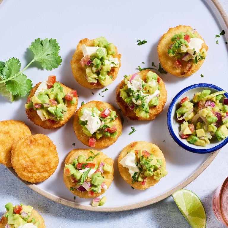 Mexican-Style Potato Cakes with Avocado Crema