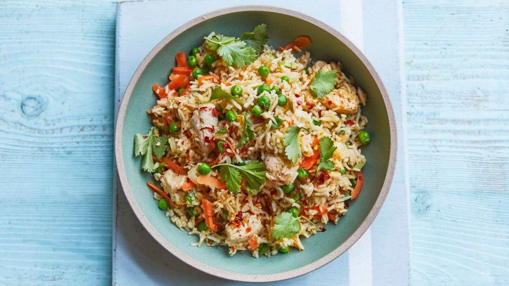 Microwave Chicken and Rice Pilaf