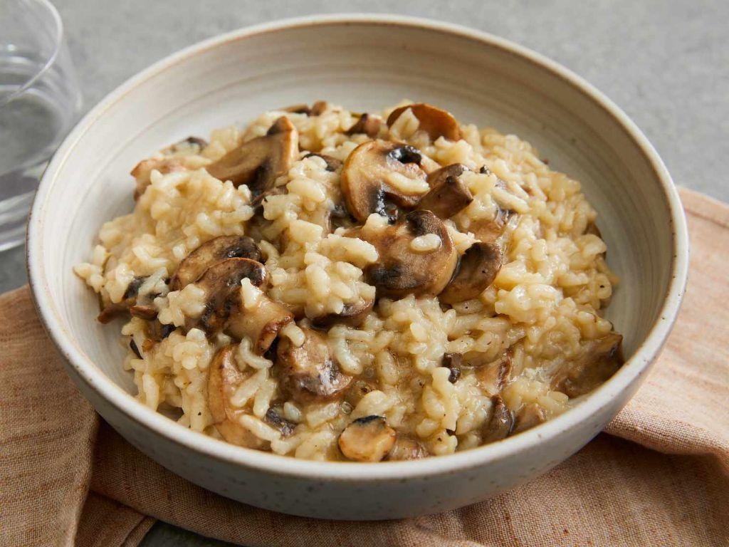 Microwave Pressure Cooker Mushroom Risotto