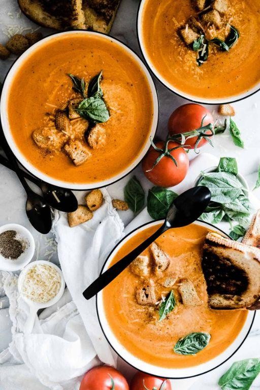 Microwave Pressure Cooker Tomato Basil Soup