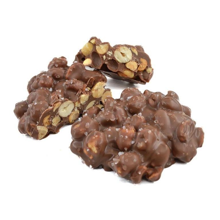 Milk Chocolate Peanut Clusters with Sea Salt