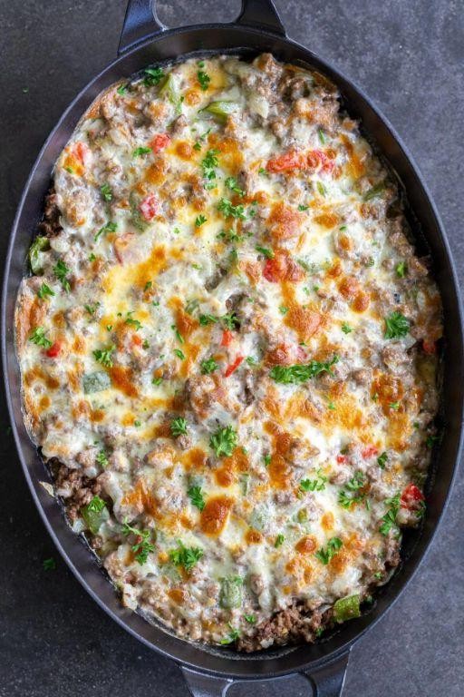 Mini Philly Cheesesteak Casserole