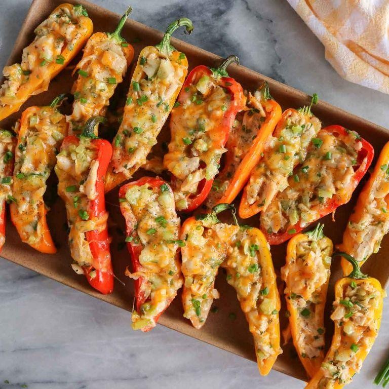 Mini bell peppers stuffed with tuna