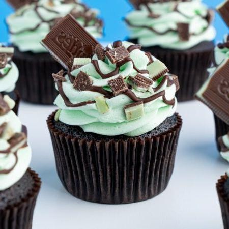Mint Chocolate Box Cupcakes with Chocolate Ganache