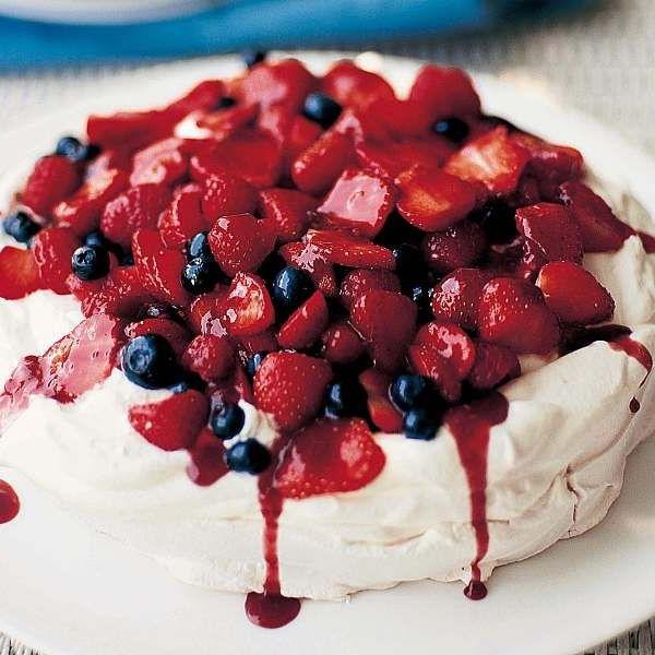 Mixed Berry Pavlova with Whipped Cream