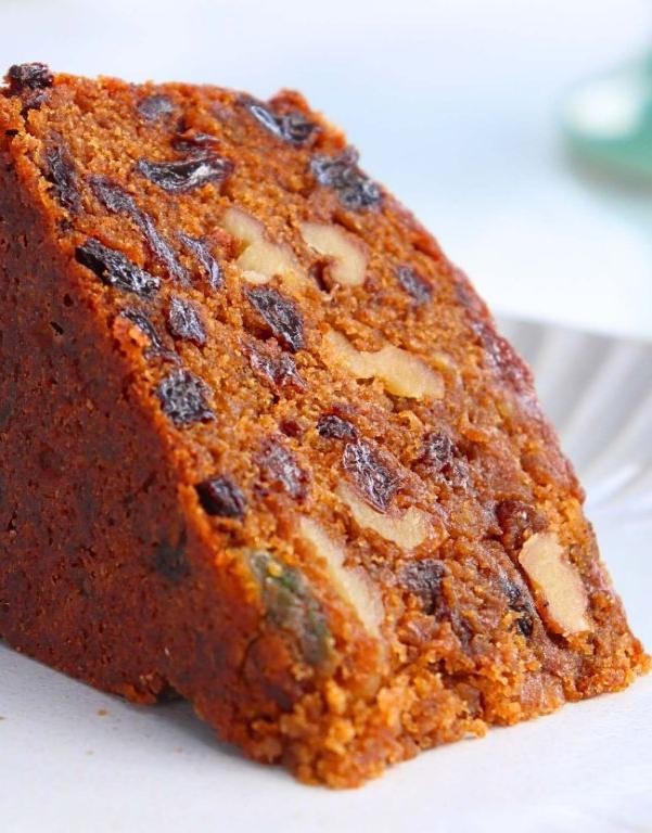 Moist Dark Fruit Cake with Dates and Pecans