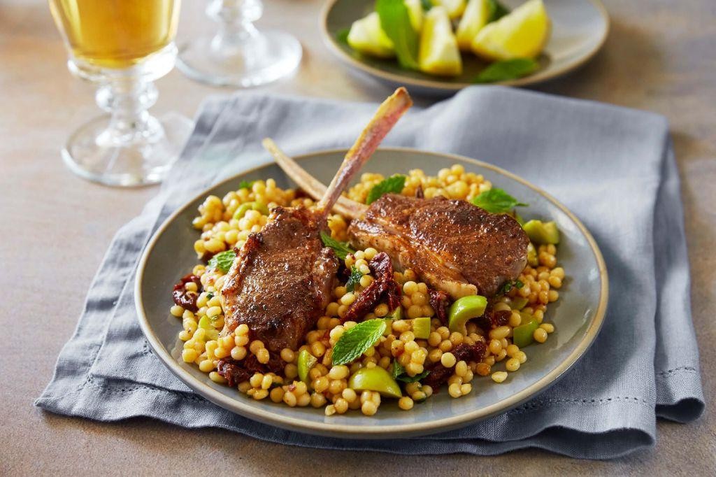 Moroccan Spiced Lamb Chops with Couscous