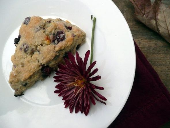 Mulberry and White Chocolate Scones