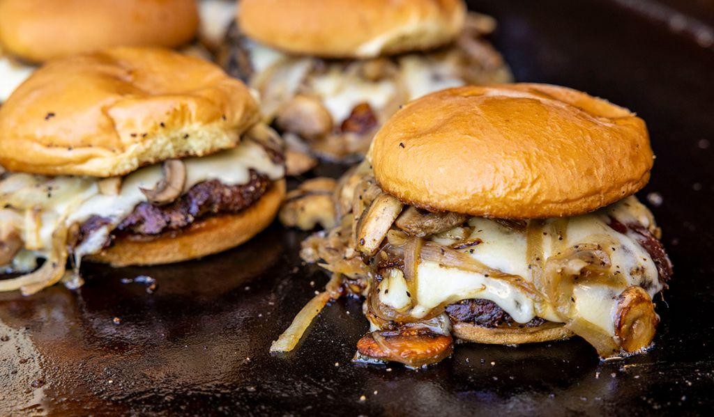 Mushroom Swiss Smash Burgers