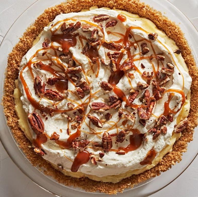 No Bake Caramel Pecan Pie