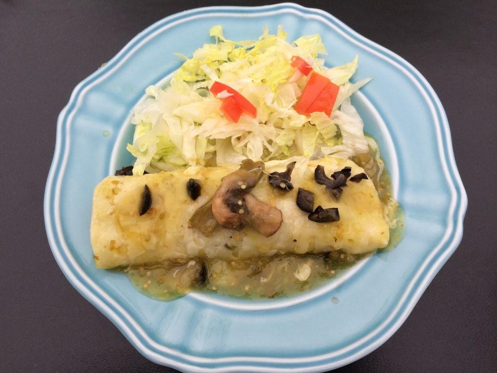 Nopalitos and Chicken Enchiladas