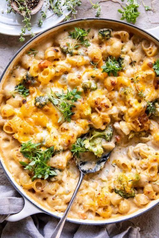 One Pot Broccoli Cheddar Chicken Pasta