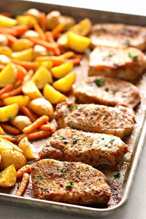 One-Pan Cubed Pork with Potatoes and Carrots