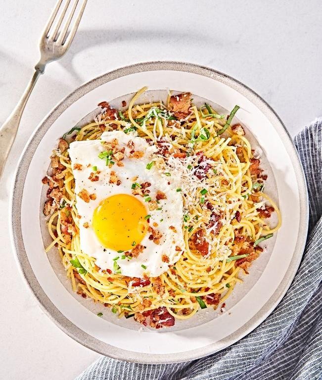 One-Pan Pasta with Sunny-Side-Up Eggs