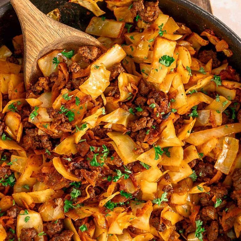 One-Pot Hamburger and Cabbage Skillet
