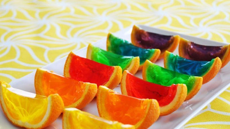 Orange Jello with Citrus Zest Garnish