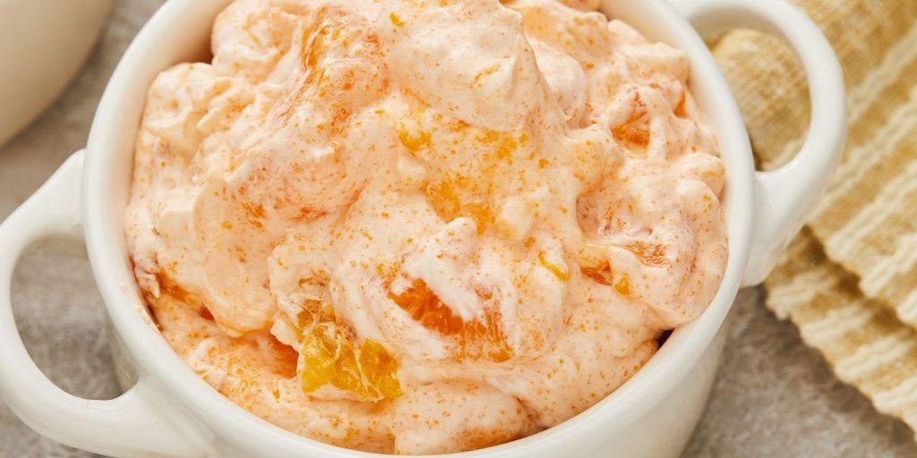 Orange Jello with Whipped Cream Topping