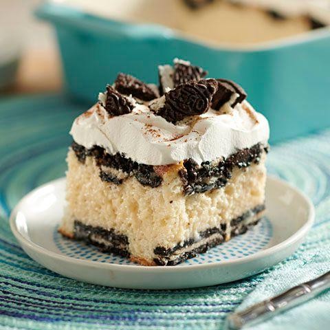 Oreo Tres Leches Cake with Crushed Cookies