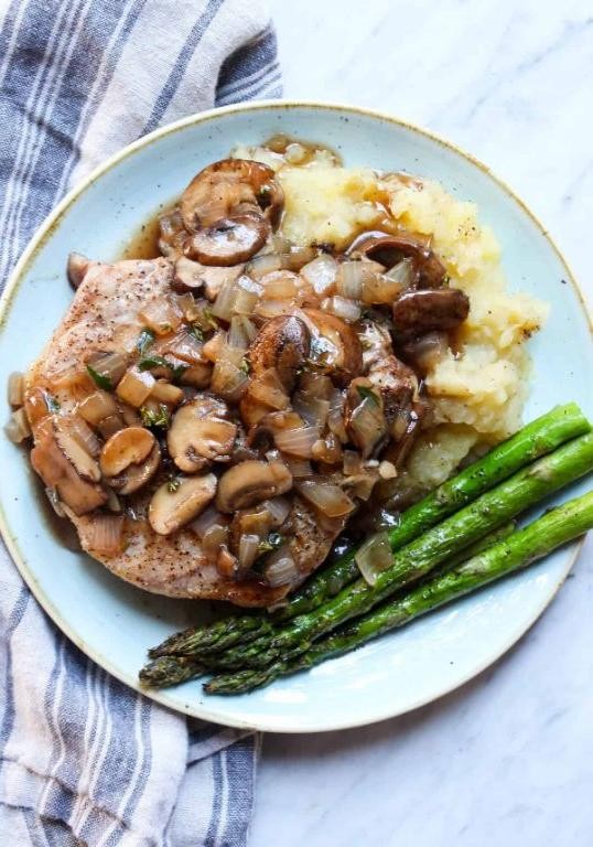 Pan-Seared Pork Chops with Mushroom Gravy
