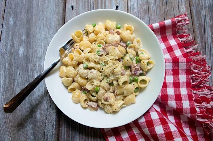 Pappardelle with Guanciale and Peas in Cream Sauce