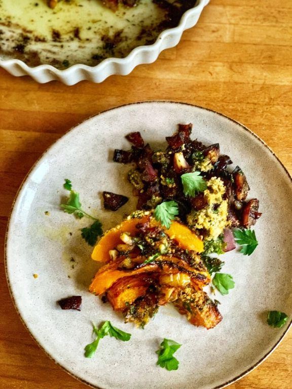 Parmesan Crusted Hasselback Butternut Squash